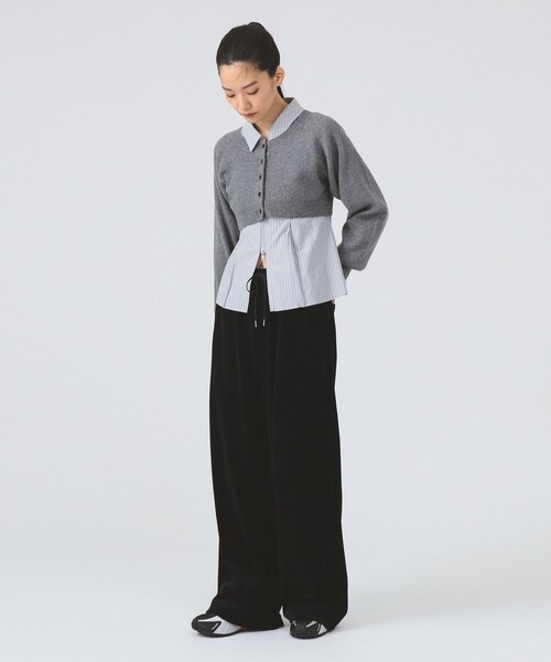 Ray BEAMS（レイビームス）の「ベロア ワイド スウェット パンツ（スウェットパンツ・レディース・グレー/ブラック・1/0）」の10枚目の写真