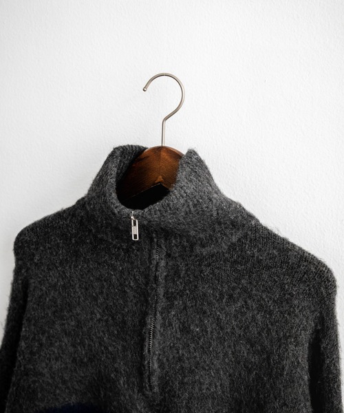 Rocky Monroe（ロッキーモンロー）の「オーバーサイズハーフジップシャギーボーダーニット/モヘアタッチハイネックニット（ニット/セーター・メンズ・ブラック/ネイビー/チャコール・M/L）」の17枚目の写真