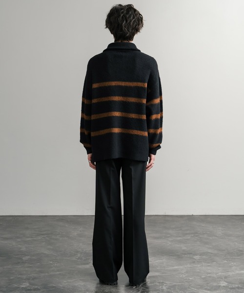 Rocky Monroe（ロッキーモンロー）の「オーバーサイズハーフジップシャギーボーダーニット/モヘアタッチハイネックニット（ニット/セーター・メンズ・ブラック/ネイビー/チャコール・M/L）」の9枚目の写真