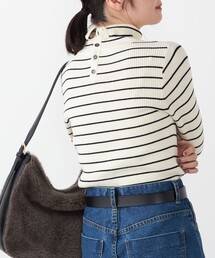 SHIPS Colors | SHIPS Colors:〈手洗い可能〉ボーダー リブ タートルネック ニット◇(ニット/セーター)