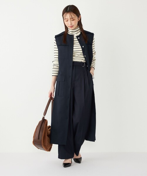 SHIPS Colors（シップス カラーズ）の「SHIPS Colors:〈手洗い可能〉ボーダー リブ タートルネック ニット◇（ニット/セーター・レディース・ブラウン/グレー/オフホワイト・ONE SIZE）」の20枚目の写真