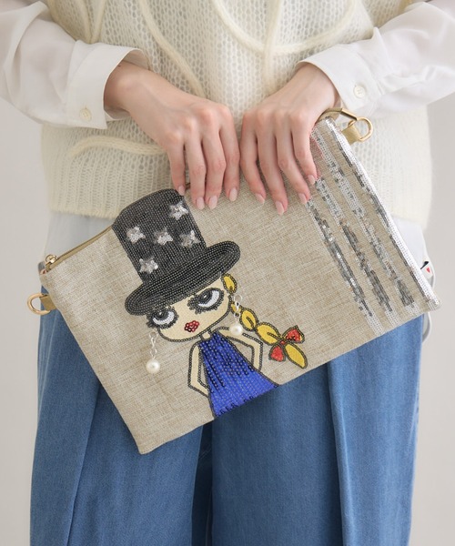 Paradise Picnic（パラダイスピクニック）の「LITAクラッチバッグ（クラッチバッグ・レディース・ブラック/ベージュ・FREE）」の2枚目の写真