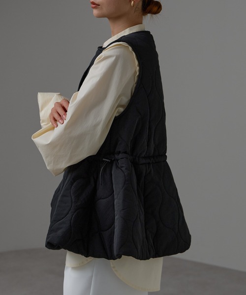 セール】キルティング フレアベスト（ダウンベスト）｜r