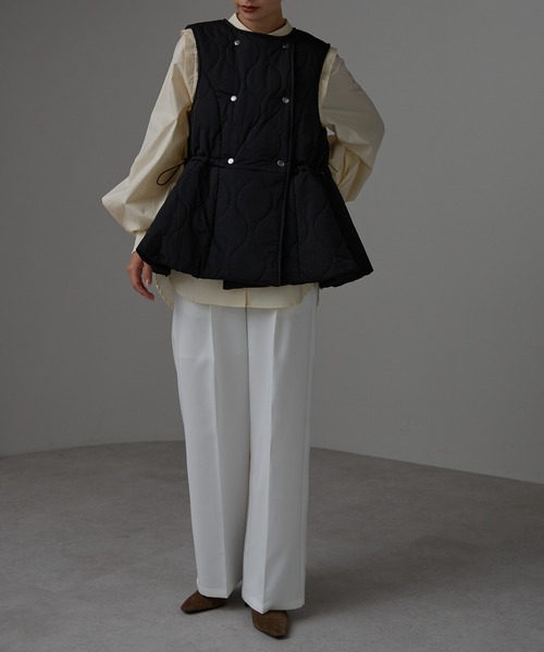 セール】キルティング フレアベスト（ダウンベスト）｜r