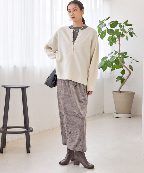 SHIPS（シップス）の「〈手洗い可能〉ウール カシミヤ 2WAY プルオーバー（ニット/セーター・レディース・ネイビー/ライトグレー/ピンク/レッド/ブラック/オフホワイト/トップグレー/ピンク系その他・ONE SIZE）」の9枚目の写真