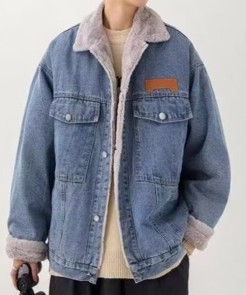 link lot（リンクロット）の「裏フェイクファーデニムビッグジャケット（デニムジャケット・メンズ・ブラック/ブルー・M/L）」の17枚目の写真