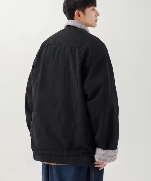 link lot（リンクロット）の「裏フェイクファーデニムビッグジャケット（デニムジャケット・メンズ・ブラック/ブルー・M/L）」の21枚目の写真