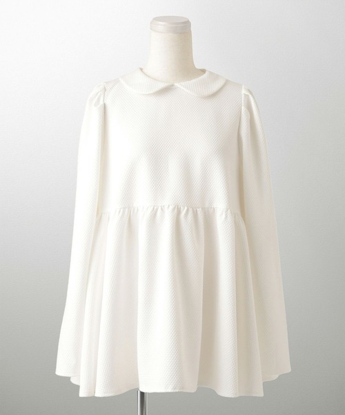 襟付き ジャガード ペプラム ブラウス HUIT（シャツ/ブラウス）｜HUIT