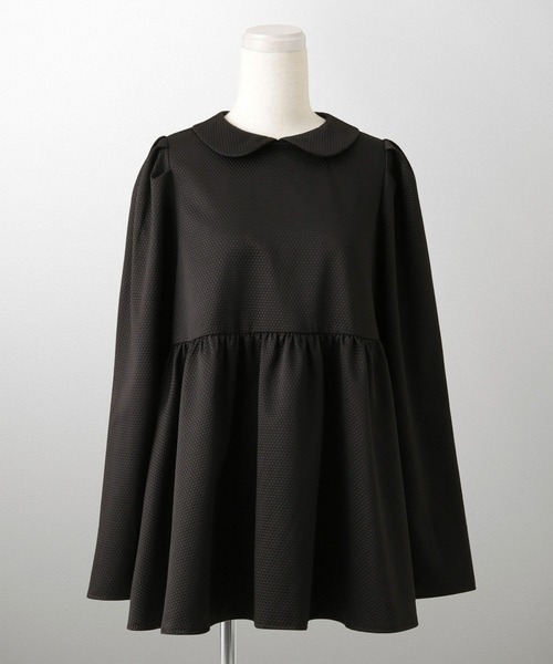 【未使用】HUIT 襟付き ジャガード ペプラム ブラウス 襟付き ジャガード ペプラム ブラウス HUIT（シャツ/ブラウス