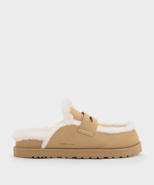 CHARLES & KEITH(チャールズ & キース)の「テクスチャー ファーフラットフォームミュール(スリッポン・レディース・ブラック系その他2/サンドベージュ・22.5cm/23cm/24.5cm/25cm/25.5cm/23.5cm)」の14枚目の写真