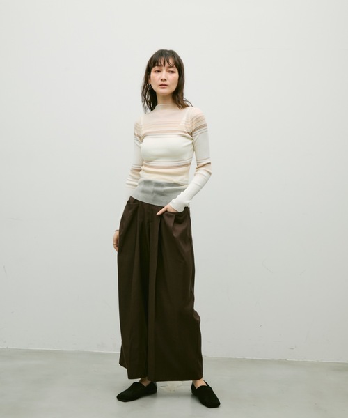 アパルトモン購入 Border Sheer Knit シアーボーダーニット Multi border sheer rib knit / マルチボーダーシアーリブニット