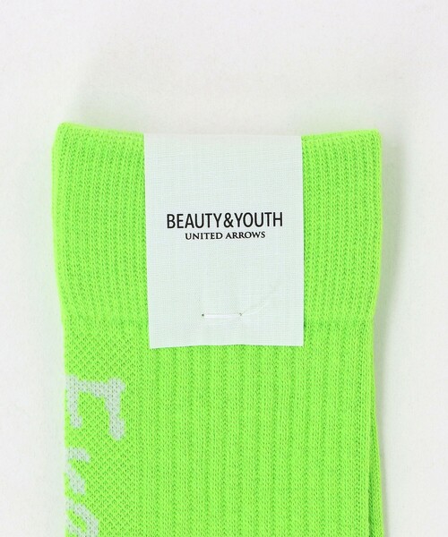 BEAUTY&YOUTH UNITED ARROWS（ビューティーアンドユースユナイテッドアローズ）の「フリーダム スタンダード ロゴ ソックス（ソックス/靴下・メンズ・ライム・FREE）」の5枚目の写真