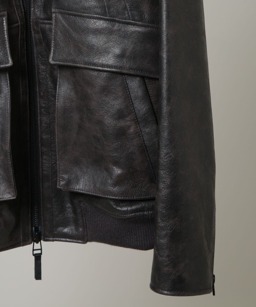 NANO universe（ナノユニバース）の「｢HOTEL PALACE｣ シングルライダース レザーJKT（ライダースジャケット・メンズ・その他1/ブラック・M/L）」の9枚目の写真