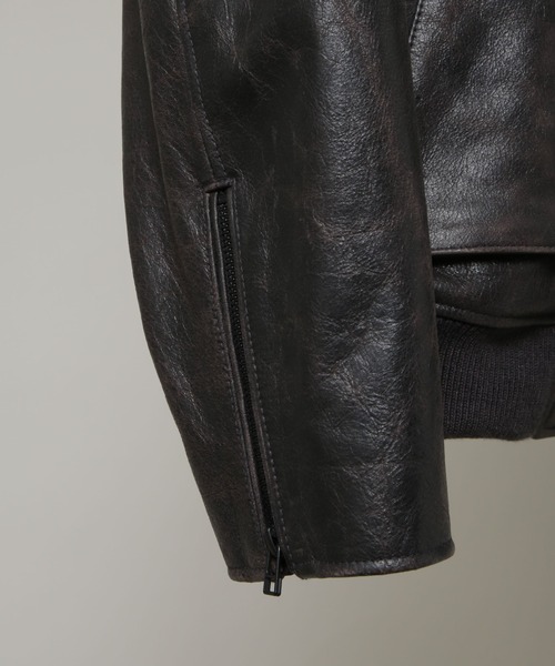NANO universe（ナノユニバース）の「｢HOTEL PALACE｣ シングルライダース レザーJKT（ライダースジャケット・メンズ・その他1/ブラック・M/L）」の12枚目の写真