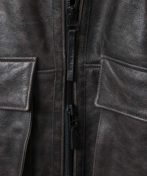 NANO universe（ナノユニバース）の「｢HOTEL PALACE｣ シングルライダース レザーJKT（ライダースジャケット・メンズ・その他1/ブラック・M/L）」の13枚目の写真