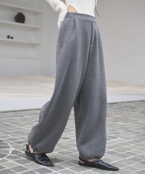 AIC.(エーアイシー)の「裏起毛ドローストリングイージーパンツ(スウェットパンツ・レディース・チャコールグレー/キナリ・FREE)」の21枚目の写真