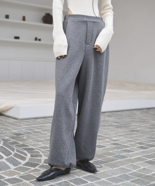 セール】裏起毛ドローストリングイージーパンツ（スウェットパンツ