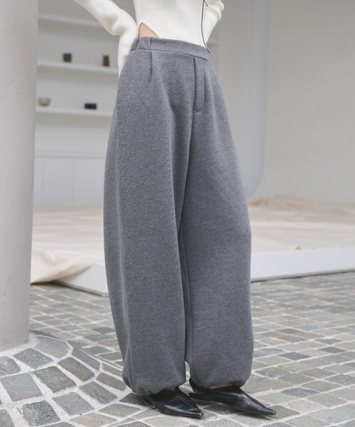 AIC.(エーアイシー)の「裏起毛ドローストリングイージーパンツ(スウェットパンツ・レディース・チャコールグレー/キナリ・FREE)」の22枚目の写真