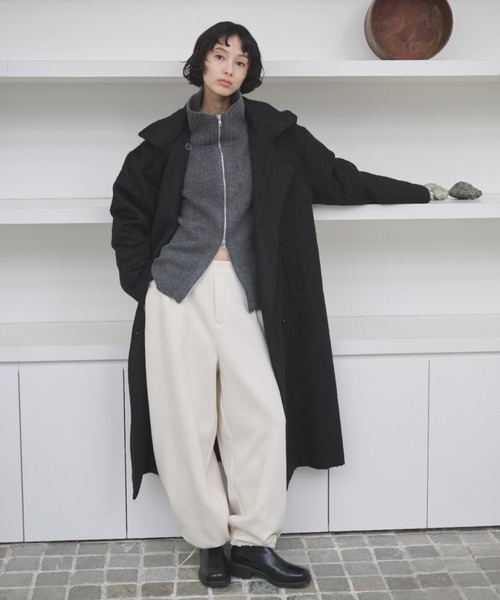 AIC.(エーアイシー)の「裏起毛ドローストリングイージーパンツ(スウェットパンツ・レディース・チャコールグレー/キナリ・FREE)」の16枚目の写真