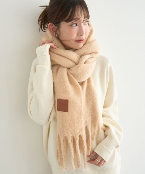 earth music&ecology（アースミュージックアンドエコロジー）の「ワンポイントビッグマフラー（マフラー・レディース・アイボリー/ピンク系その他3/チャコールグレー/ライトブラウン・F）」の18枚目の写真