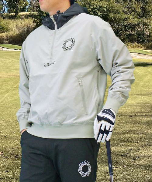 ゴルフパーカー スニード ゴルフウェア ハーフジップアップフーディー
