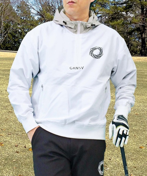 セール】ゴルフパーカー スニード ゴルフウェア ハーフジップアップ