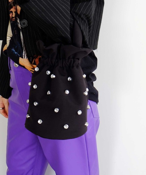 cheek(BAG)(チーク)の「kirakira 2way shoulder / キラキラ ショルダーバッグ(ショルダーバッグ・レディース・イエロー/ブルー/グレー/ピンク/ブラック・FREE)」の2枚目の写真