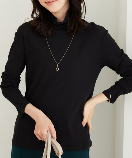 BELLUNA PLUS(ベルーナ)の「素肌想いの綿100%シアープルオーバー(Tシャツ/カットソー・レディース・アイボリー/ブラック/サックスブルー/黄緑系・MEDIUM/LARGE/X-LARGE)」の3枚目の写真