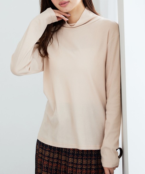 BELLUNA PLUS(ベルーナ)の「素肌想いの綿100%シアープルオーバー(Tシャツ/カットソー・レディース・アイボリー/ブラック/サックスブルー/黄緑系・MEDIUM/LARGE/X-LARGE)」の5枚目の写真