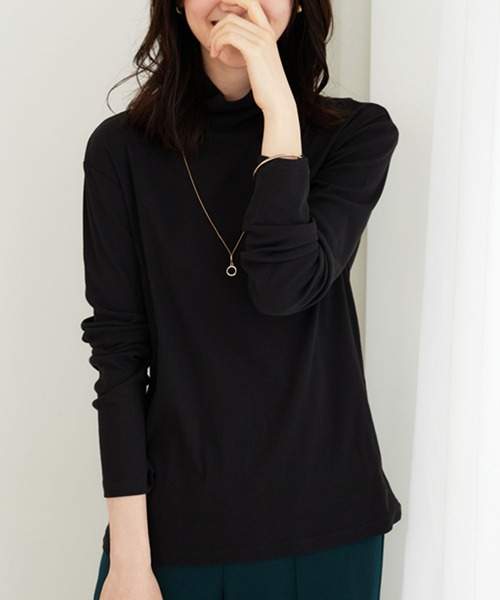BELLUNA PLUS(ベルーナ)の「素肌想いの綿100%シアープルオーバー(Tシャツ/カットソー・レディース・アイボリー/ブラック/サックスブルー/黄緑系・MEDIUM/LARGE/X-LARGE)」の12枚目の写真