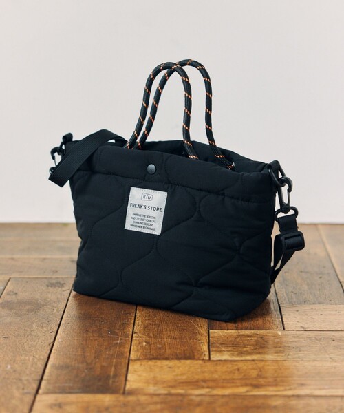 KiU(キウ)の「KiU×FREAK'S STORE/キウ×フリークスストア 別注PADDED DAY TOTE MINI BAG パデット デイトート ミニ バッグ 撥水(ショルダーバッグ・メンズ・オレンジ/レオパード/ブラウン/ブラック・ONE SIZE)」の5枚目の写真