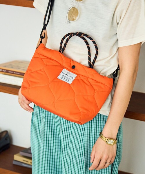 KiU（キウ）の「KiU×FREAK'S STORE/キウ×フリークスストア 別注PADDED DAY TOTE MINI BAG パデット デイトート ミニ バッグ 撥水（ショルダーバッグ・レディース・オレンジ/レオパード/ブラウン/ブラック・ONE SIZE）」の20枚目の写真