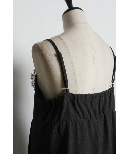 &. NOSTALGIA（アンドドットノスタルジア）の「レースキャミオールインワン（つなぎ/オールインワン・レディース・ブラック/チャコールグレー・M）」の17枚目の写真