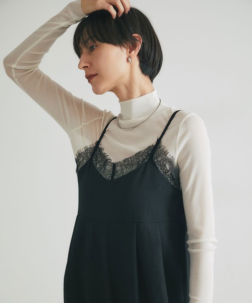 &. NOSTALGIA（アンドドットノスタルジア）の「レースキャミオールインワン（つなぎ/オールインワン・レディース・ブラック/チャコールグレー・M）」の6枚目の写真