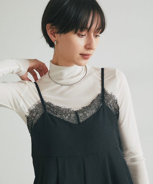 &. NOSTALGIA（アンドドットノスタルジア）の「レースキャミオールインワン（つなぎ/オールインワン・レディース・ブラック/チャコールグレー・M）」の8枚目の写真