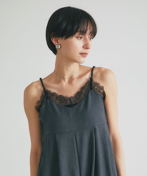 &. NOSTALGIA（アンドドットノスタルジア）の「レースキャミオールインワン（つなぎ/オールインワン・レディース・ブラック/チャコールグレー・M）」の11枚目の写真