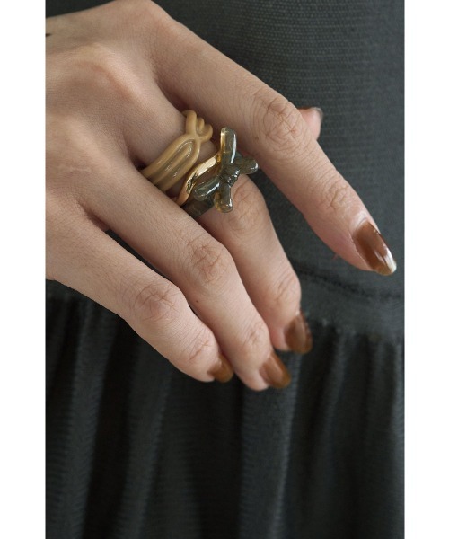 marjour(マージュール)の「3SET RIBON RING(リング・レディース・カーキ・FREE)」の10枚目の写真