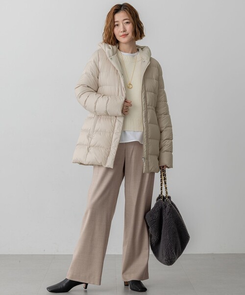 23区(ニジュウサンク)の「【洗える】ハイカウントフラノ ドロスト ワイド パンツ(その他パンツ・レディース・グレー系/ライトグレー系/ベージュ系・40/38/36)」の8枚目の写真
