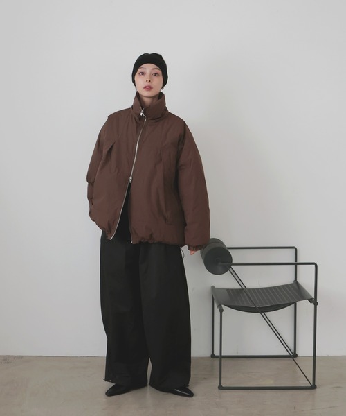 セール】ファイバーダウンフードデザインジャケット（ダウンジャケット