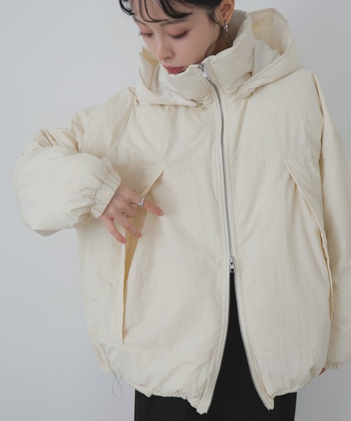 セール】ファイバーダウンフードデザインジャケット（ダウンジャケット