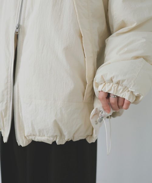 セール】ファイバーダウンフードデザインジャケット（ダウンジャケット