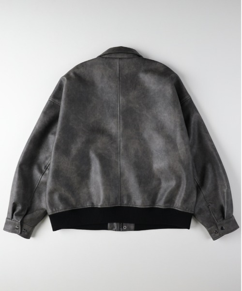 BACK NUMBER】合成皮革 MA-1 フライトジャケット (フェイクレザー / PU