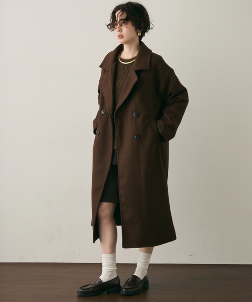 ワイズ　チェスターコート　ロング　ウール　ヨウジヤマモト　ブラウン　茶色　２ ワイズ チェスターコート ロング ウール ヨウジヤマモト ブラウン 茶色