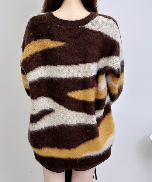 INGNI（イング）の「マーブル柄シャギーニット（ニット/セーター・レディース・ブラック×グレー/ブラウン系9/ネイビー系8・M）」の7枚目の写真