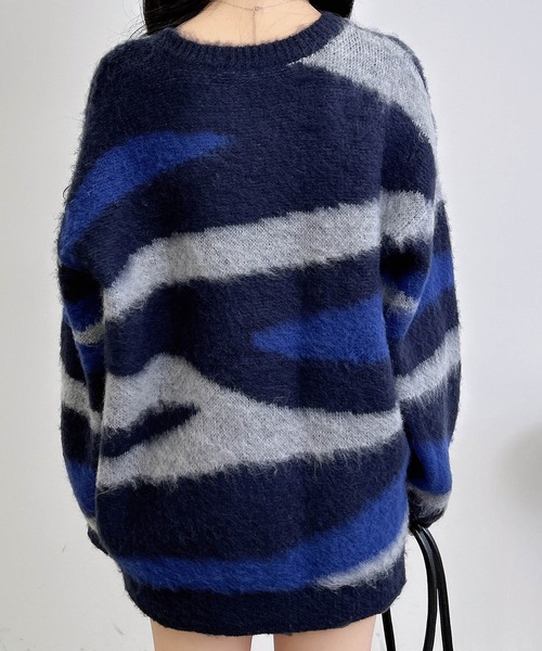INGNI（イング）の「マーブル柄シャギーニット（ニット/セーター・レディース・ブラック×グレー/ブラウン系9/ネイビー系8・M）」の19枚目の写真