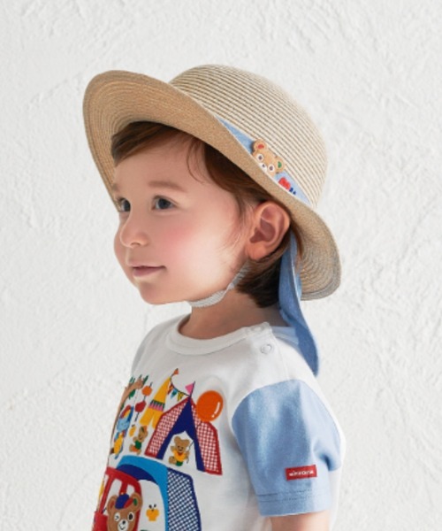 MIKI HOUSE（ミキハウス）の「サマーハット（ハット・キッズ・ピンク/ブルー・52cm/50cm/46cm）」の2枚目の写真
