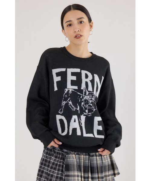 RODEO CROWNS WIDE BOWL（ロデオクラウンズワイドボウル）の「アニマルジャガードニットトップス（ニット/セーター・レディース・オフホワイト/パープル/マスタード/ブラック・MEDIUM/LARGE）」の3枚目の写真