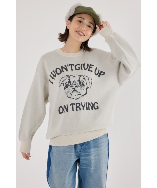 RODEO CROWNS WIDE BOWL（ロデオクラウンズワイドボウル）の「アニマルジャガードニットトップス（ニット/セーター・レディース・オフホワイト/パープル/マスタード/ブラック・MEDIUM/LARGE）」の5枚目の写真