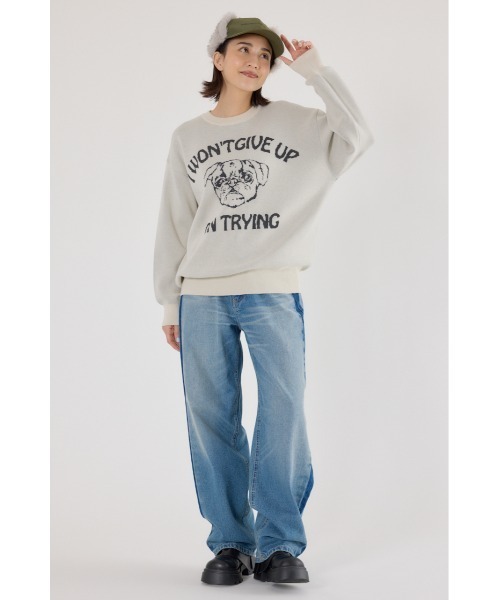 RODEO CROWNS WIDE BOWL（ロデオクラウンズワイドボウル）の「アニマルジャガードニットトップス（ニット/セーター・レディース・オフホワイト/パープル/マスタード/ブラック・MEDIUM/LARGE）」の8枚目の写真