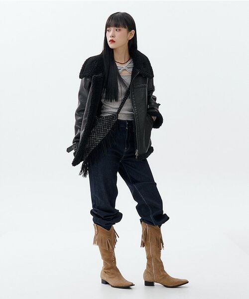 RONRON(ロンロン)の「KNOT RIBBON SLIT LONG SLEEVE GREY(Tシャツ/カットソー・レディース・グレー・FREE)」の7枚目の写真
